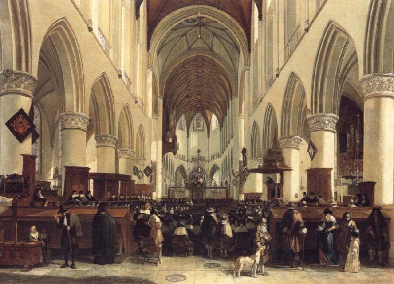 BLEKER, Gerrit Claesz THe Interior of the Grote Kerk,Haarlem Spain oil painting art